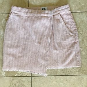 BDG raw hem corduroy wrap mini skirt